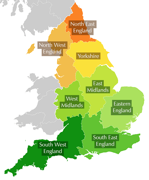 England Taxi Areas